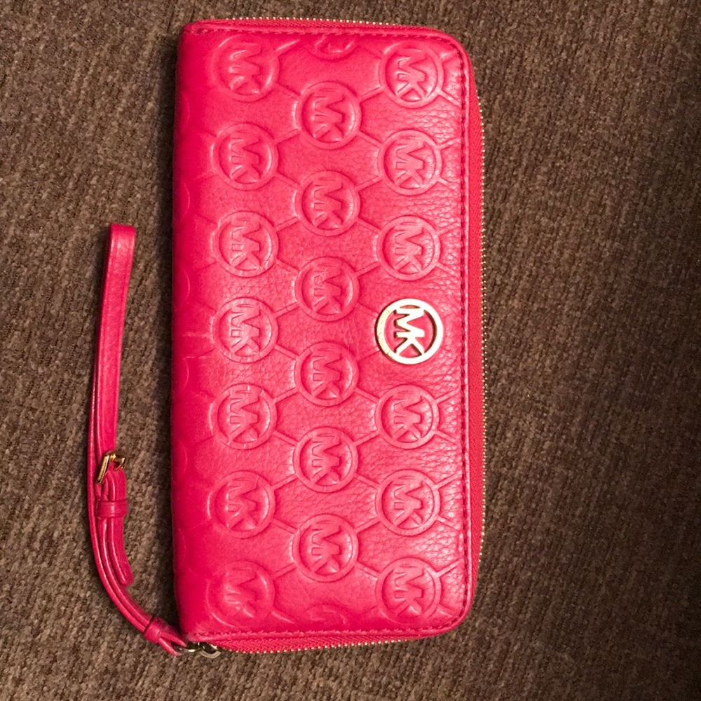 Michael Kors Pink Monogram Wristlet